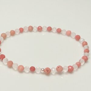 RODONITA Y CUARZO ROSA FACETADA