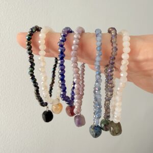 PULSERA DE CRISTAL Y PIEDRA NATURAL