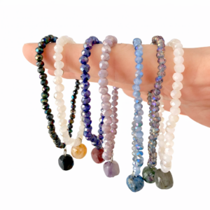 PULSERA DE CRISTAL Y PIEDRA NATURAL