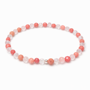 RODONITA Y CUARZO ROSA FACETADA